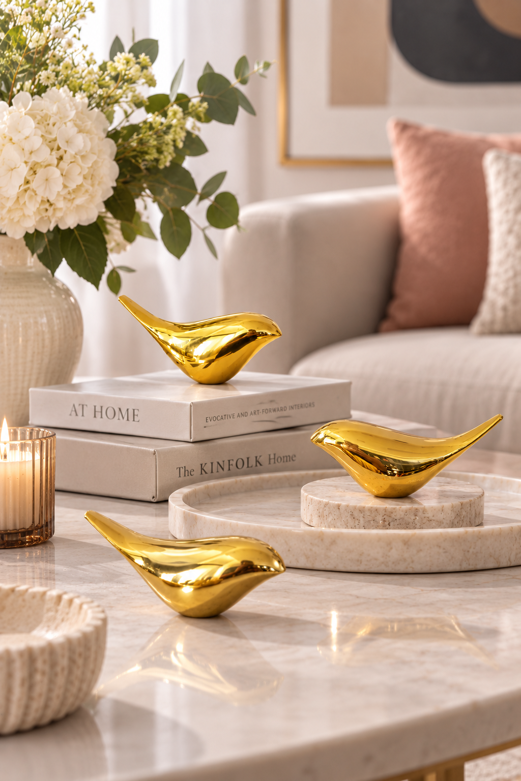 Golden Bird Decorative Sculpture