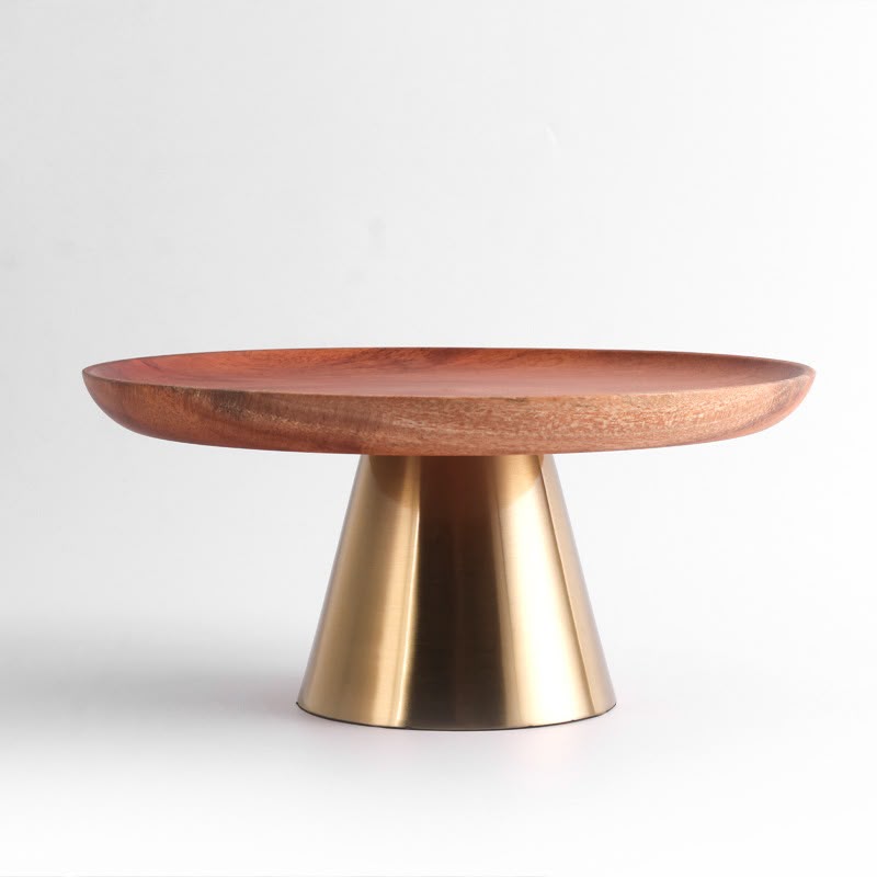 Wood & Metal Pedestal Tray