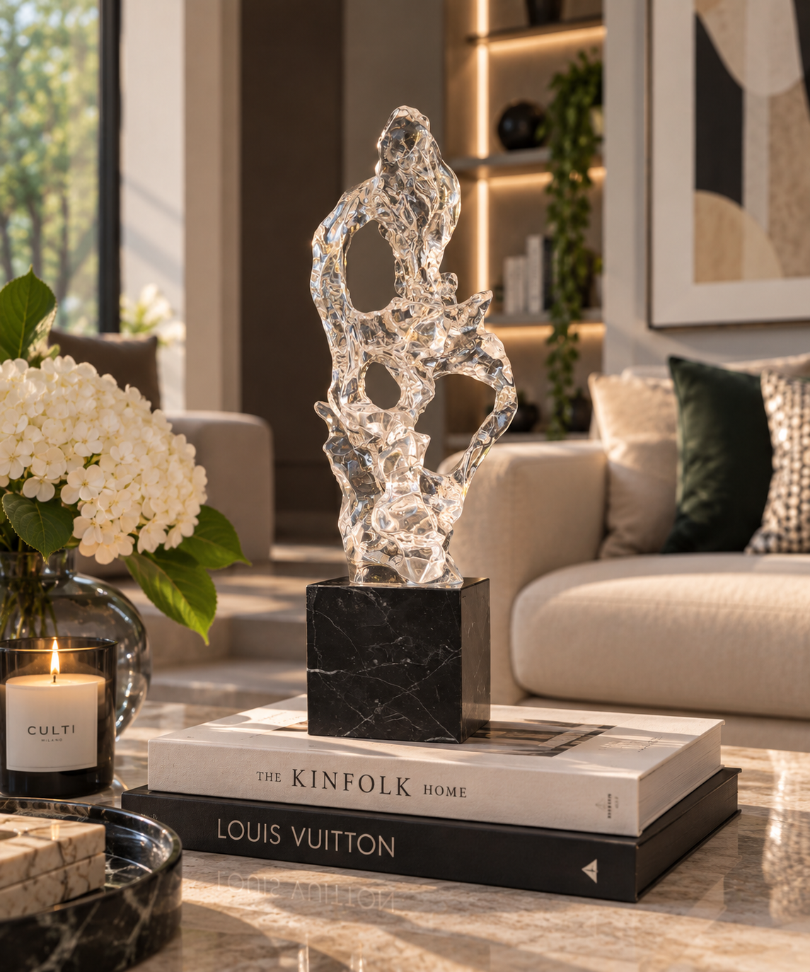 Marble Base Abstract Sculpture