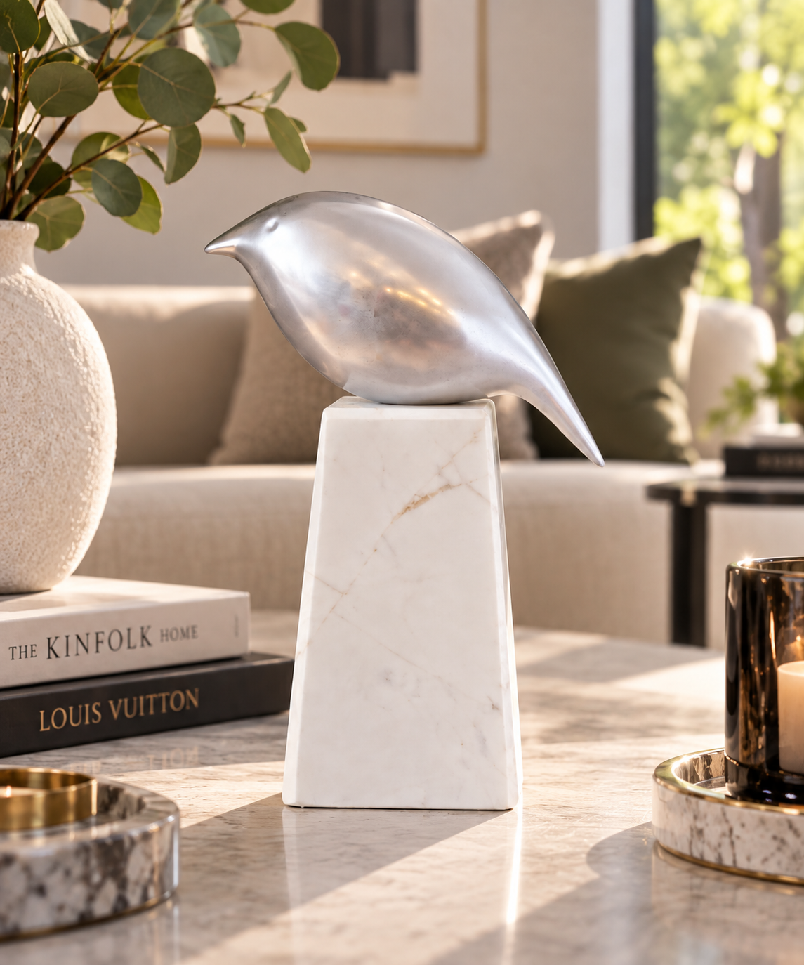 Marble & Resin Bird Decorative Piece
