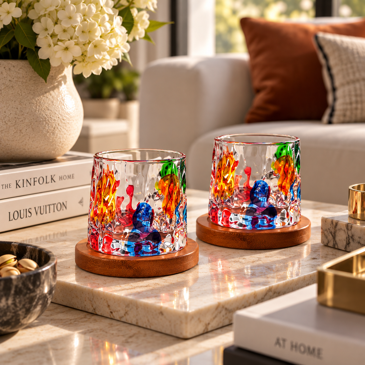 Hand-Painted Whiskey Glasses