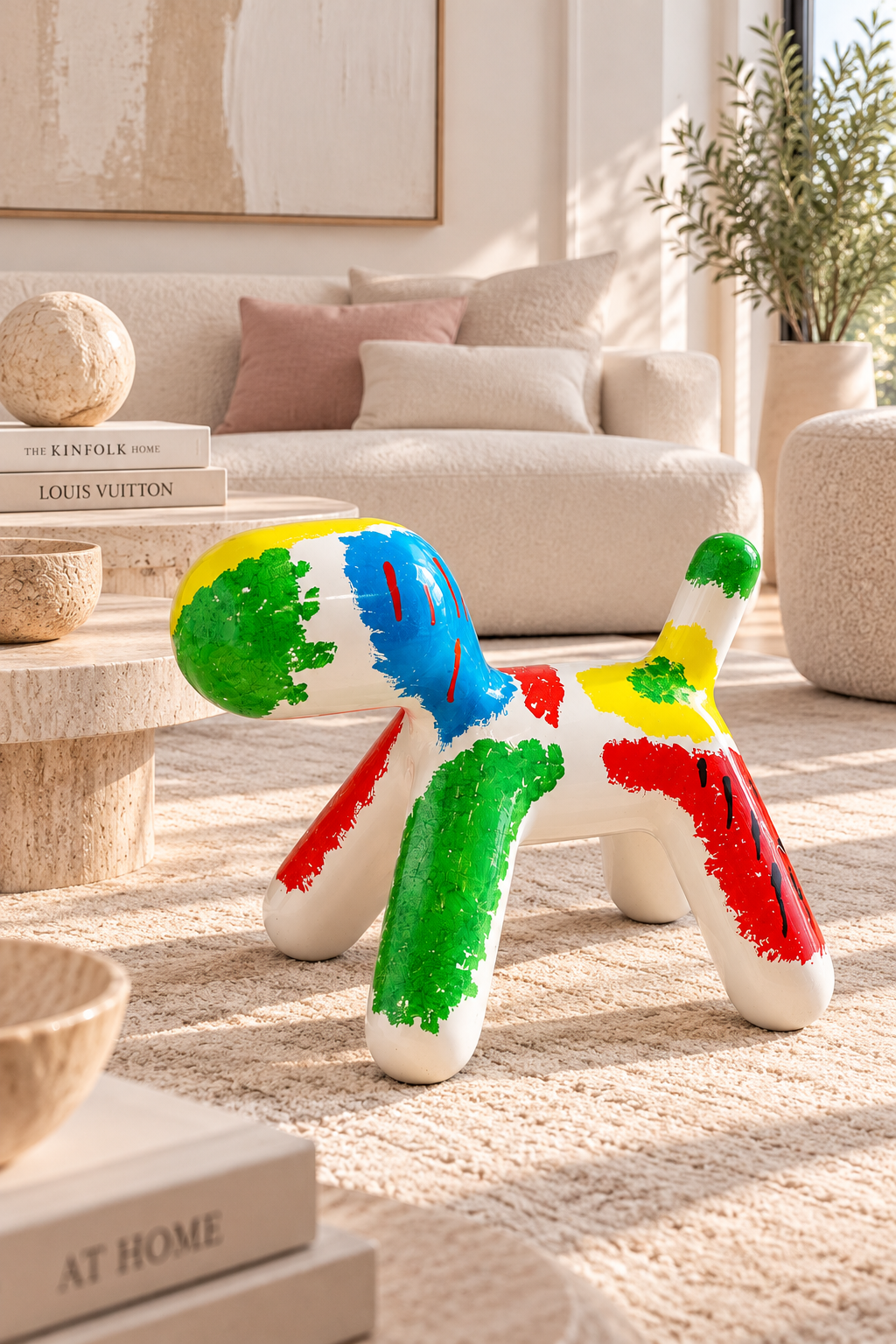 Colorful Resin Dog Decorative Figure