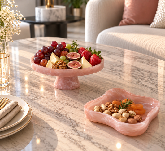 Blush Resin Serving Set