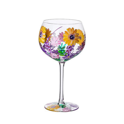 Hand-Painted Floral Wine Glasses