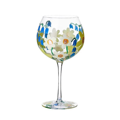 Hand-Painted Floral Wine Glasses