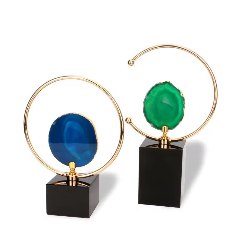 Agate & Gold Ring Sculpture