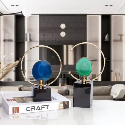 Agate & Gold Ring Sculpture