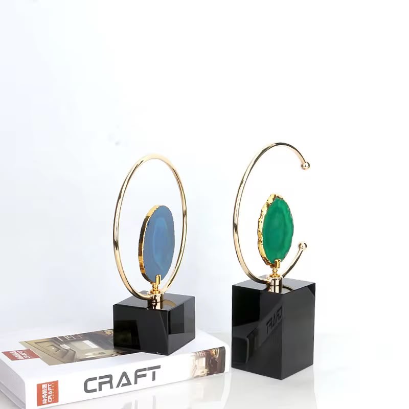 Agate & Gold Ring Sculpture