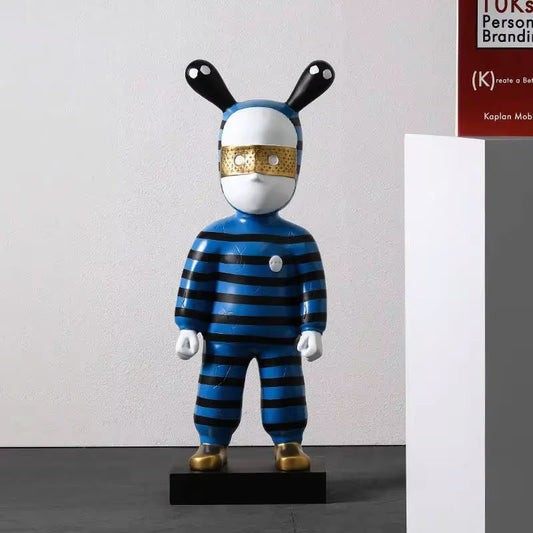 Rabbit-Ear Masked Figure Sculpture