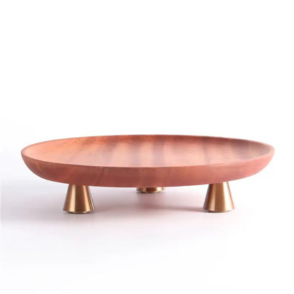 Wooden Serving Tray with Gold Legs