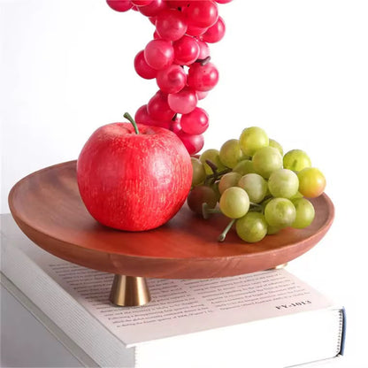 Wooden Serving Tray with Gold Legs