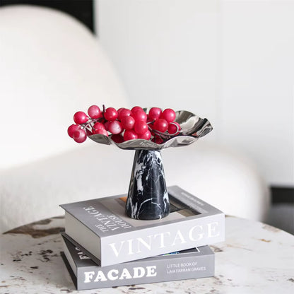 Marble & Metal Serving Bowl