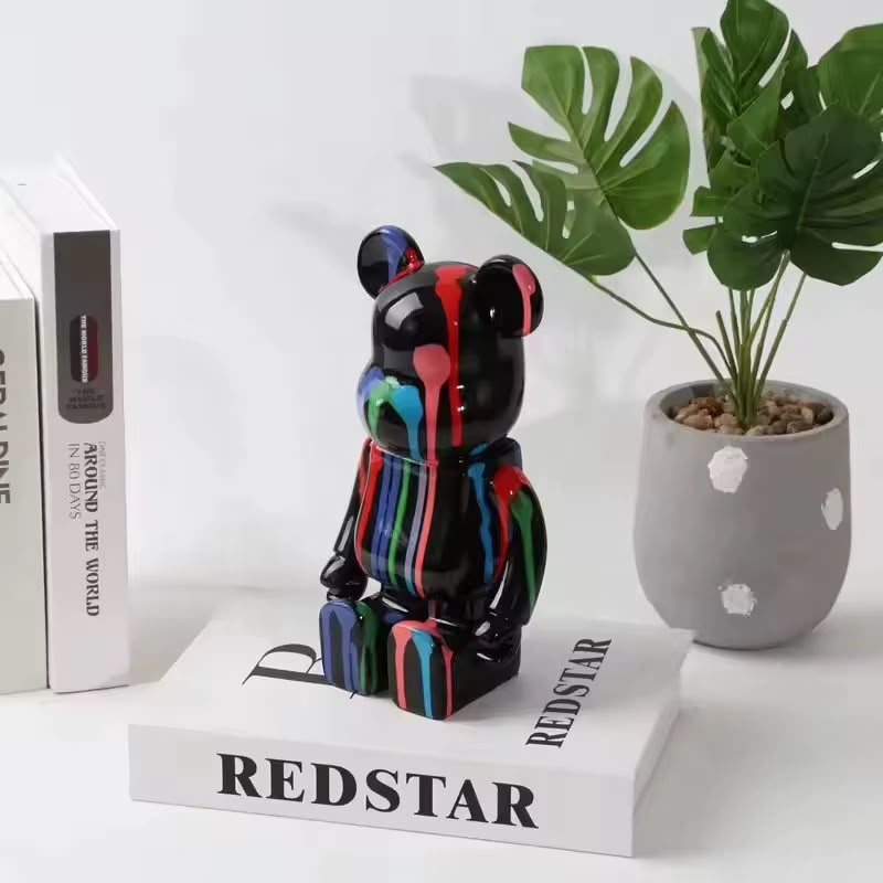 Paint Drip Bear Figure