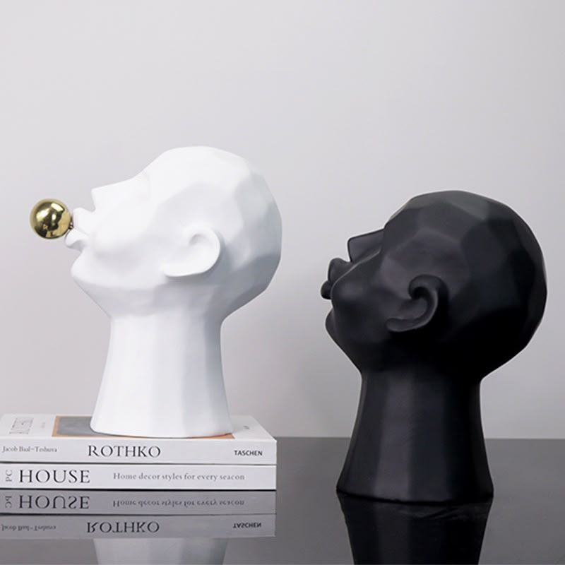 Blowing Bubble Head Sculpture