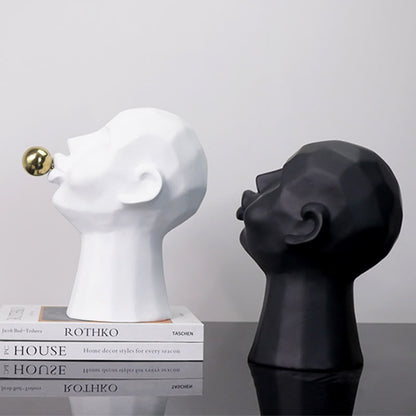 Blowing Bubble Head Sculpture