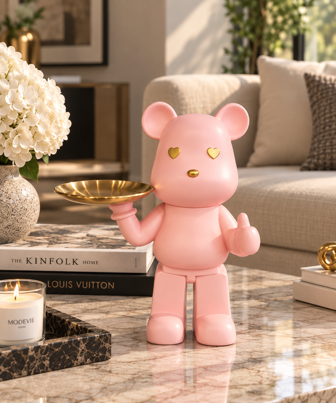 Heart-Eyes Bear Tray Figure
