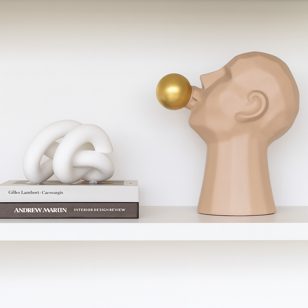 Blowing Bubble Head Sculpture