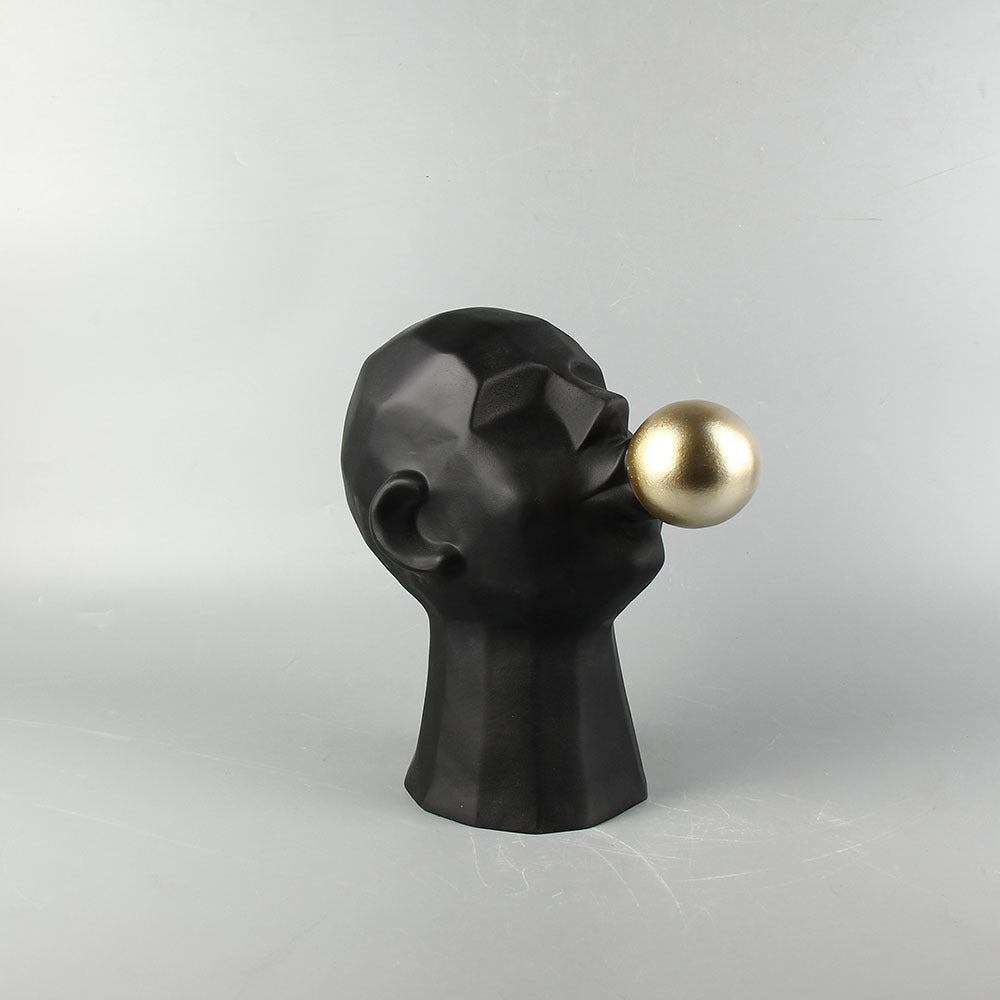 Blowing Bubble Head Sculpture