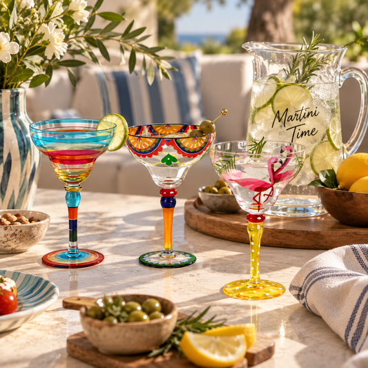 Hand-Painted Martini Glasses