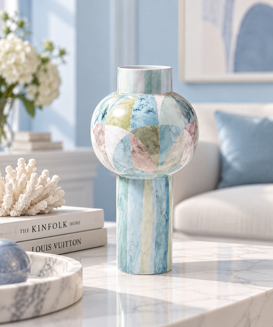 Pastel Mosaic Statement Vase