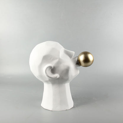 Blowing Bubble Head Sculpture